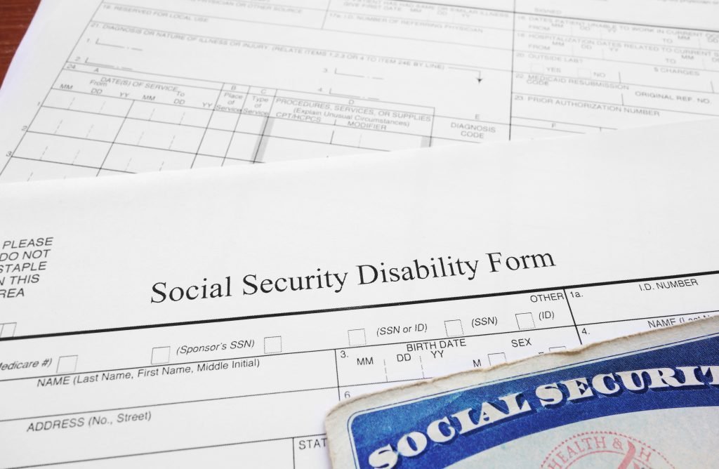 Social Security Disability form and Social Security card